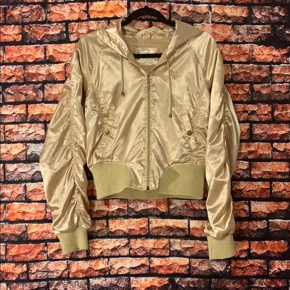 South Pole Gold satin Bomper Jacket - Picture 1 of 6
